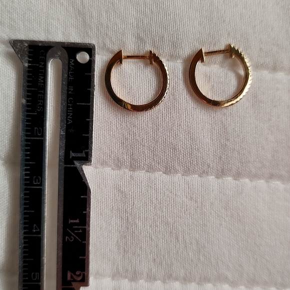 Diamond Gold Huggies 💎 - Picture 2 of 4